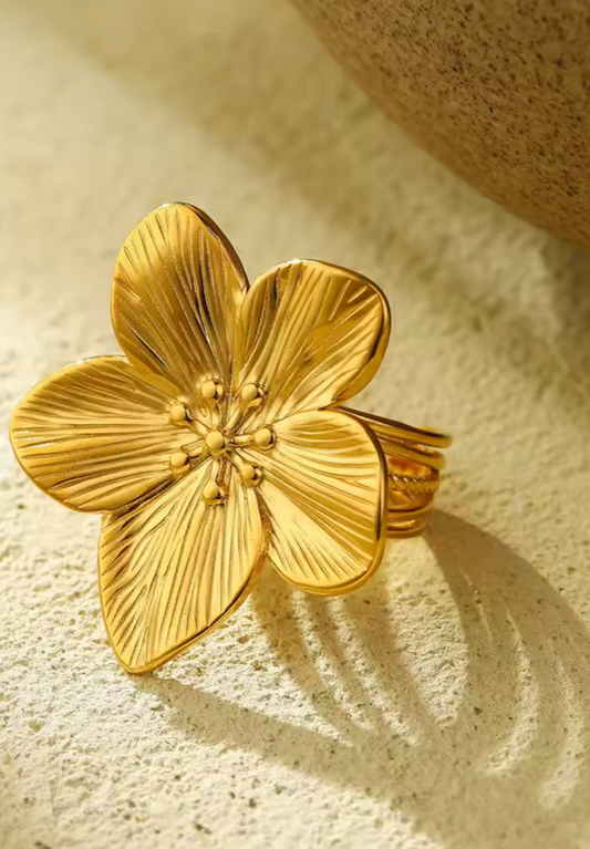 Stainless steel Flower Ring