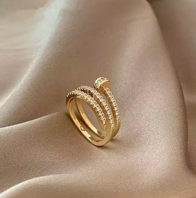 Spiral Zircon Ring